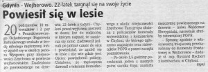Artykuł powiesił się w lesie